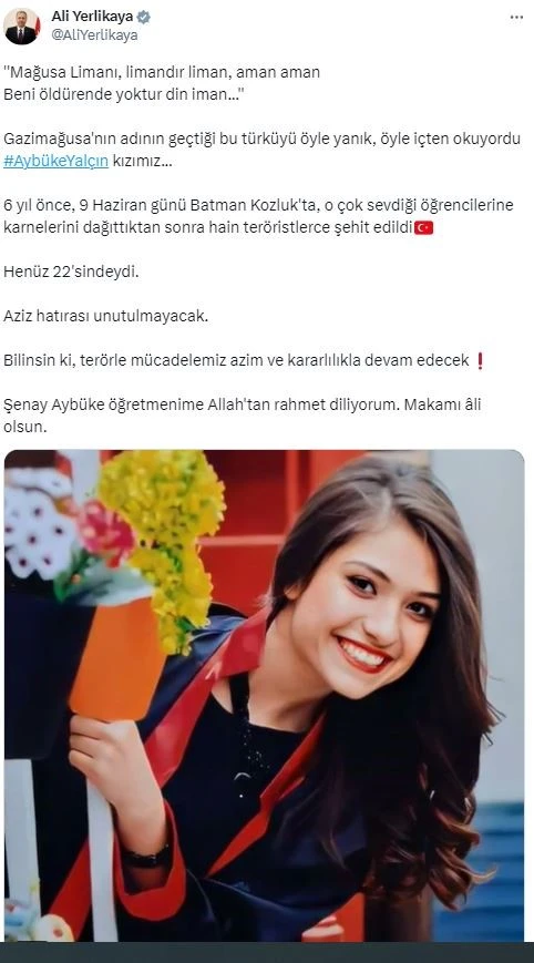 Bakan Yerlikaya Şehit Öğretmeni Andı