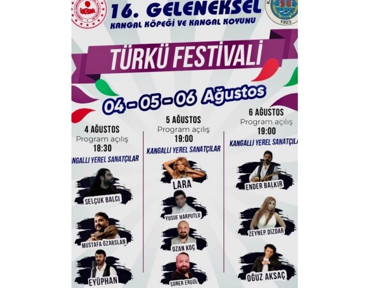 Kangal Festivali 4 Ağustos’ta