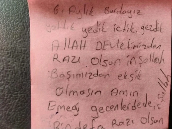 Depremzededen Duygulandıran Not