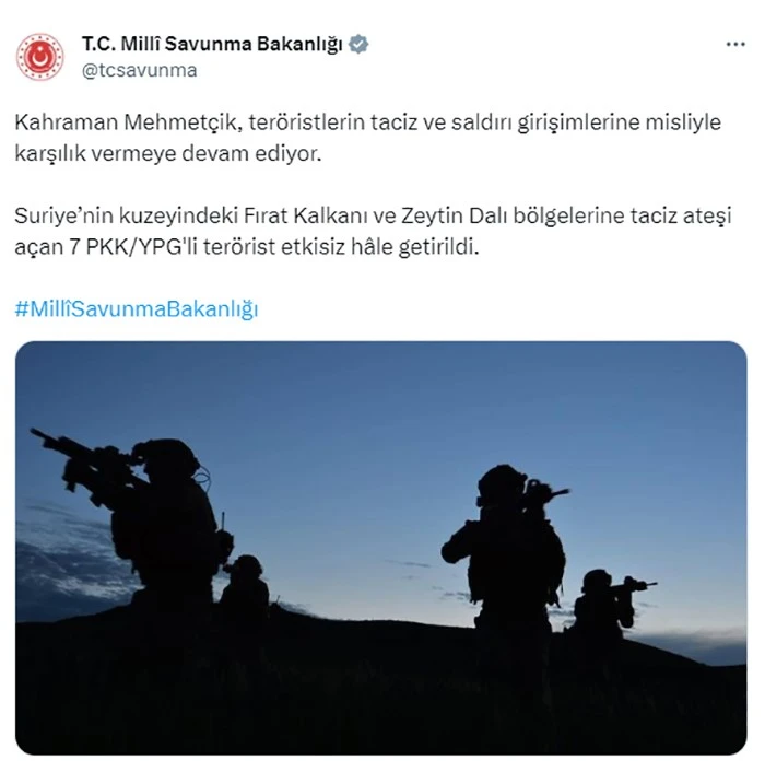 7 PKK'lı Etkisiz Hale Getirildi