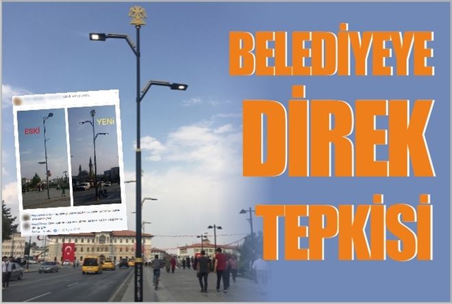 BELEDİYEYE DİREK TEPKİSİ
