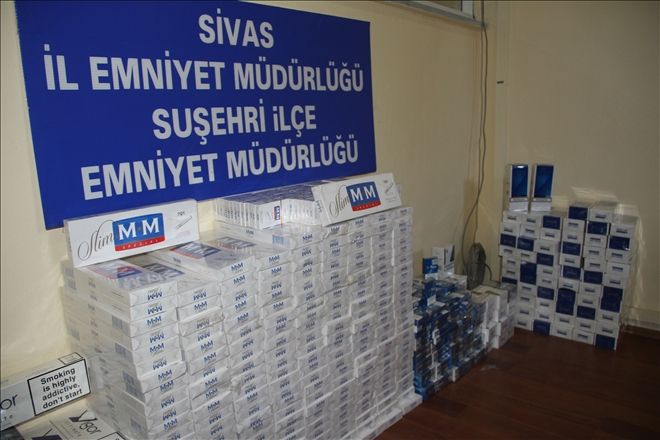 VALİZDEN 4 BİN PAKET KAÇAK SİGARA