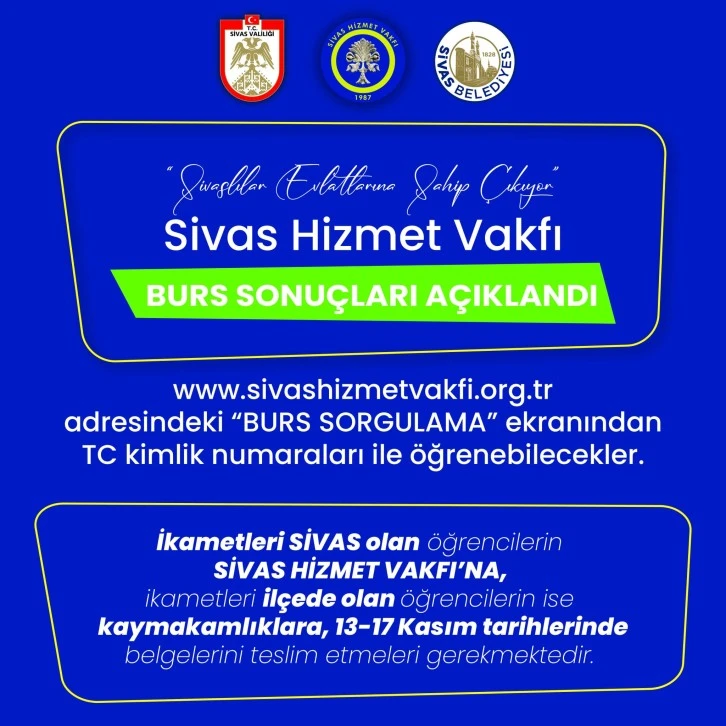 Sivas Hizmet Vakfı Burs Sonuçları Açıklandı