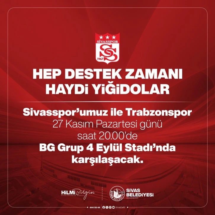 Sivas Belediyesi'nden Taraftara Çağrı