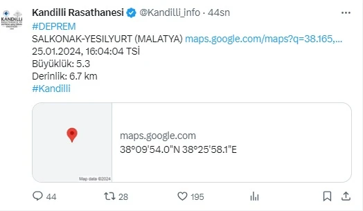 5.3 Büyüklüğünde Korkutan Deprem
