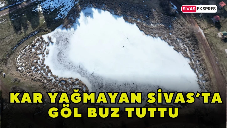 Kar Yağmayan Sivas’ta Göl Buz Tuttu