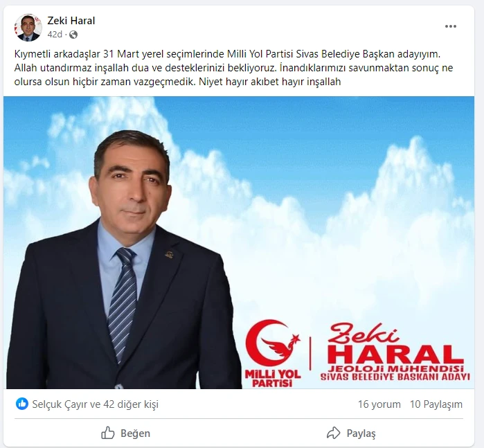 Sivas’ta Bir İsim Daha Adaylığını Duyurdu