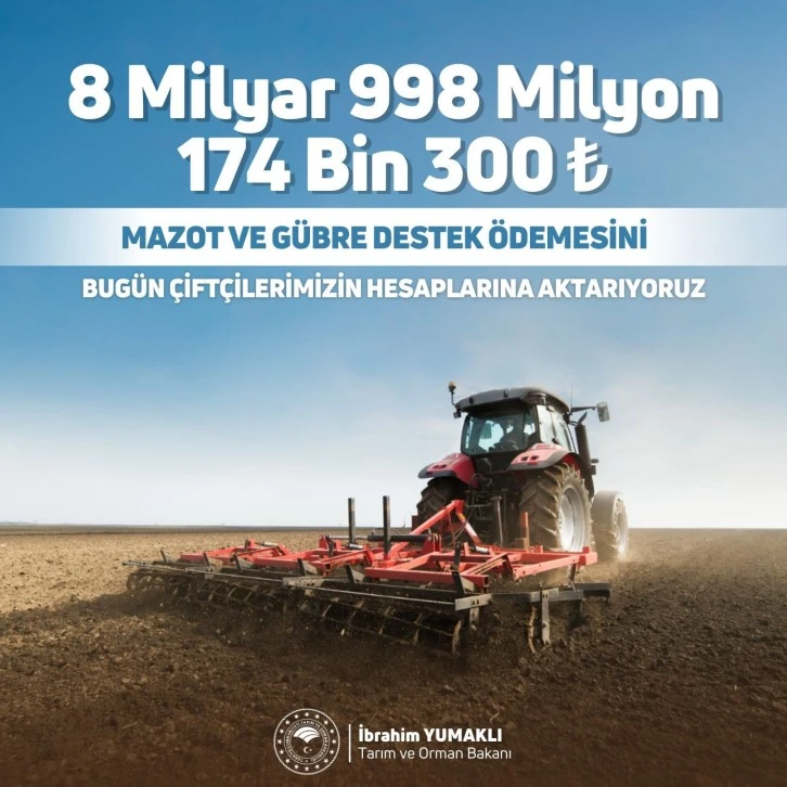  Çiftçilere Müjde, Hesaplara Aktarılıyor”   