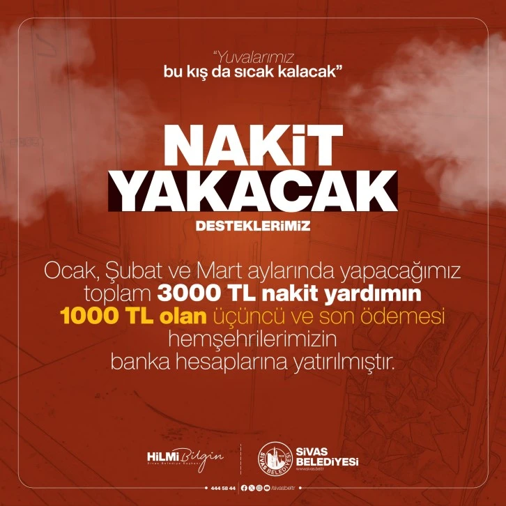 Sivas'ta  O Yardım Hesaplarda