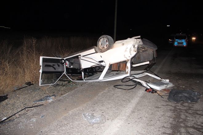 DUR İHTARINA UYMAYAN SÜRÜCÜ TAKLA ATTI