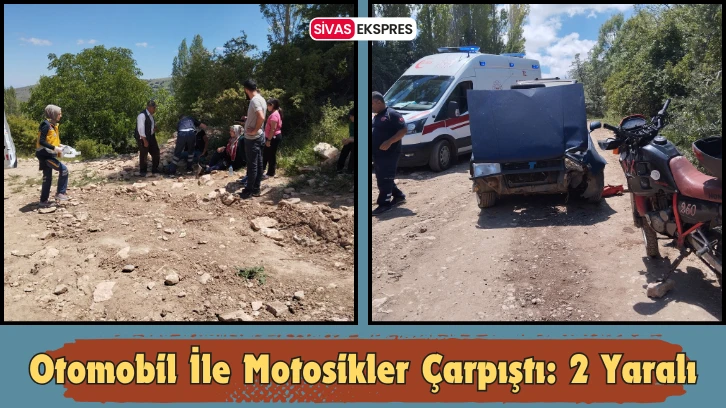 Otomobil İle Motosikler Çarpıştı: 2 Yaralı