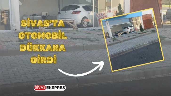 Sivas'ta Otomobil Dükkana Girdi