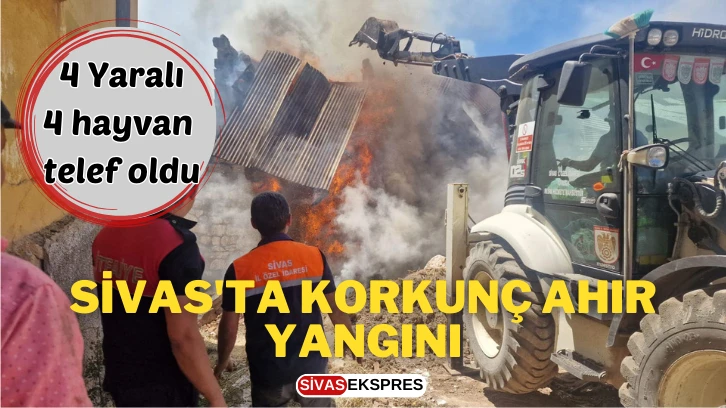 Sivas'ta Korkunç Ahır Yangını: 4 Yaralı