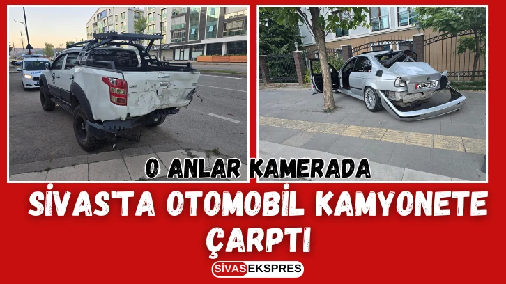 Sivas'ta Otomobil Kamyonete Çarptı