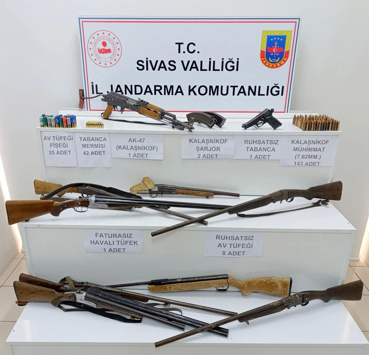 Sivas'ta Baskın Yapılan Evden Cephanelik Çıktı