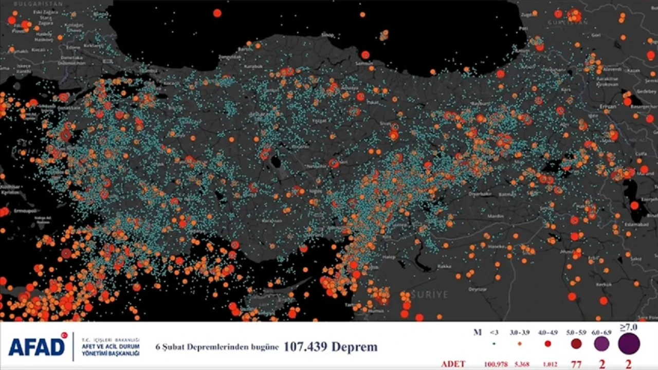 6 Şubat'tan Sonra Türkiye'de 110 bin deprem meydana geldi