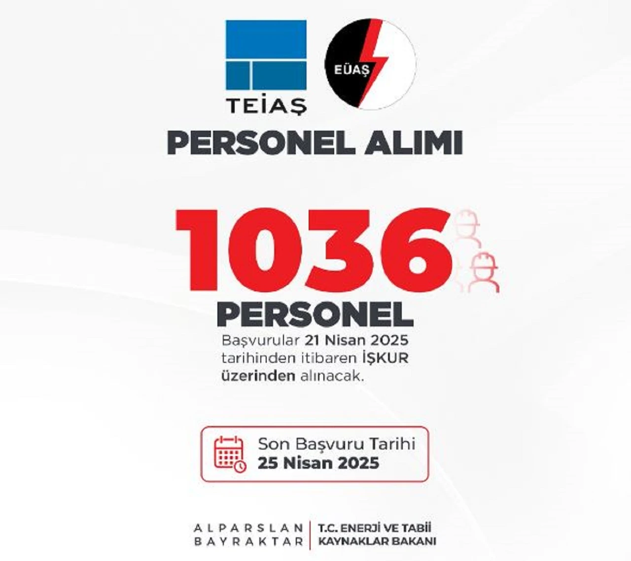 EÜAŞ ve TEİAŞ'ta 1036 yeni personel alımı