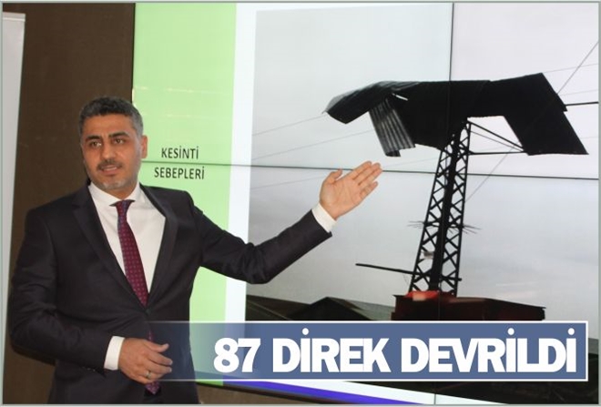 87 DİREK DEVRİLDİ