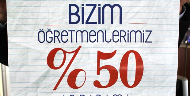ÖĞRETMENLERE YÜZDE 50 İNDİRİM