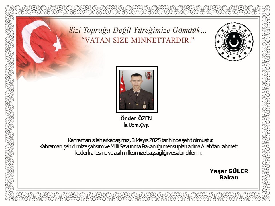 Irak’ın kuzeyinde mayına basan asker şehit oldu