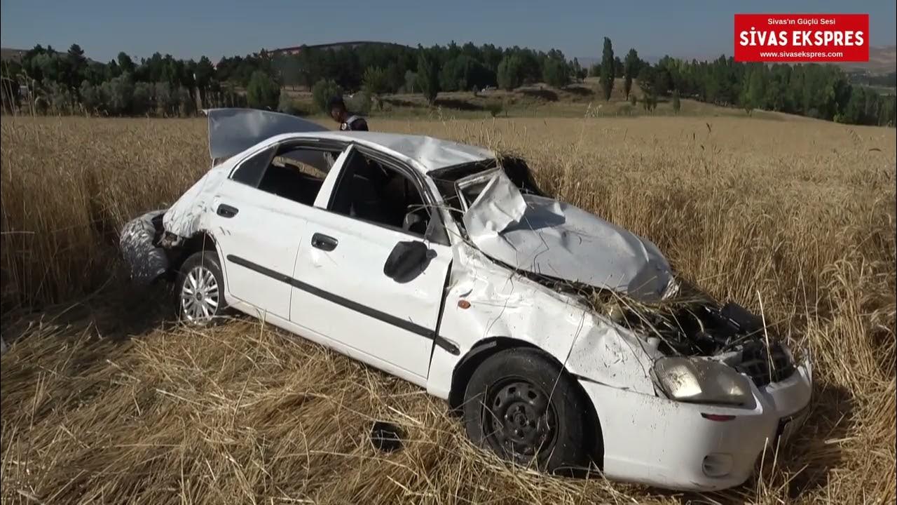 OTOMOBİL BUĞDAY TARLASINA UÇTU