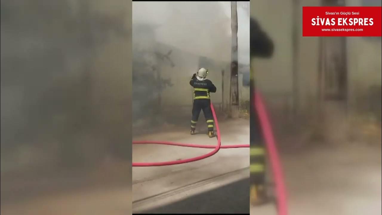 SİVAS'TA EVİN GARAJINDA YANGIN