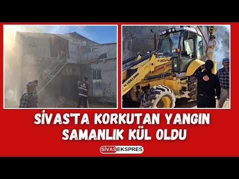 Sivas'ta Korkutan Yangın, Samanlık Kül Oldu