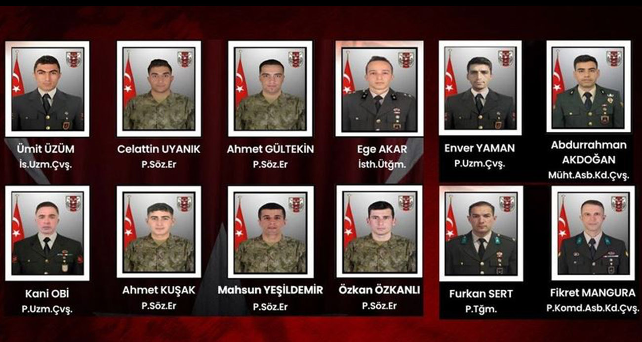 MSB'den şehit düşen 12 Mehmetçik hakkında açıklama