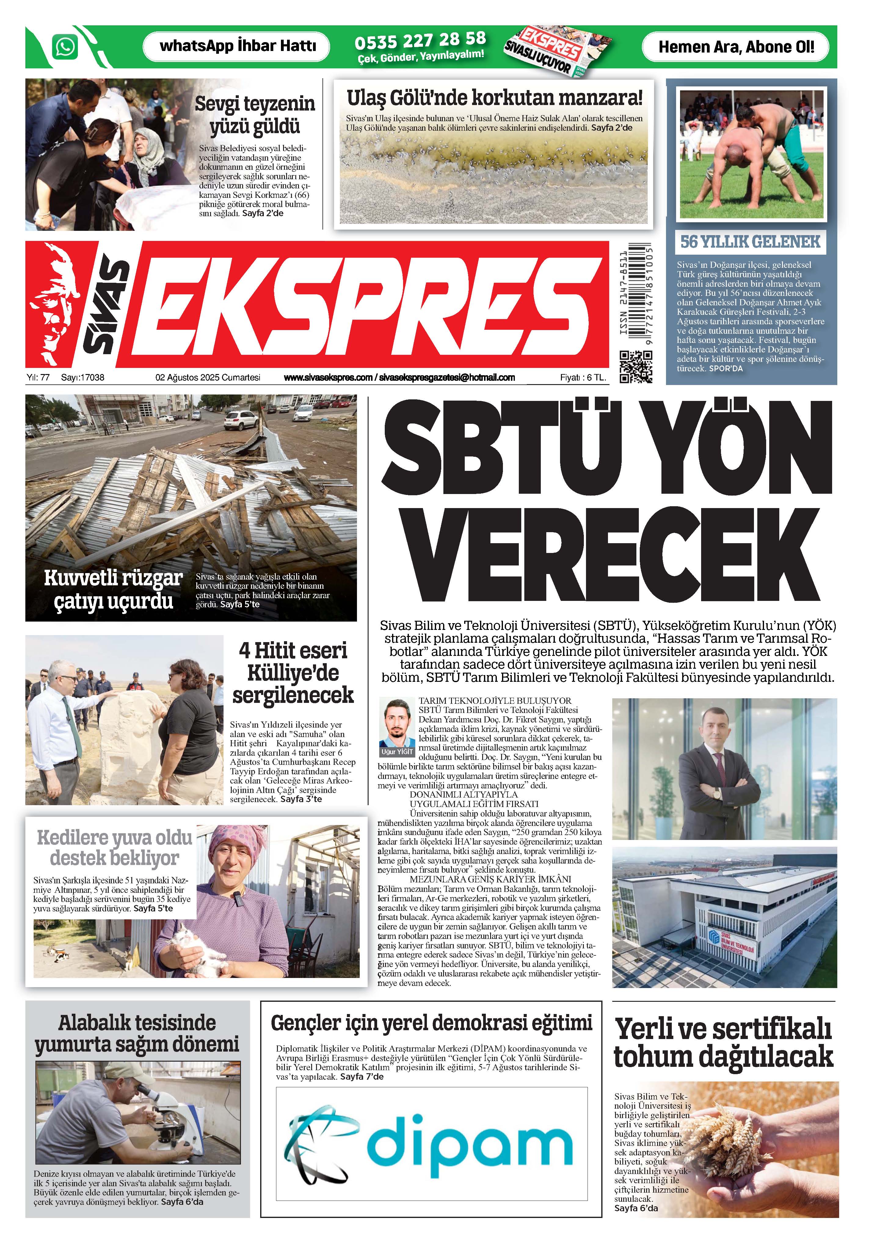 2 Ağustos tarihli gazetemiz