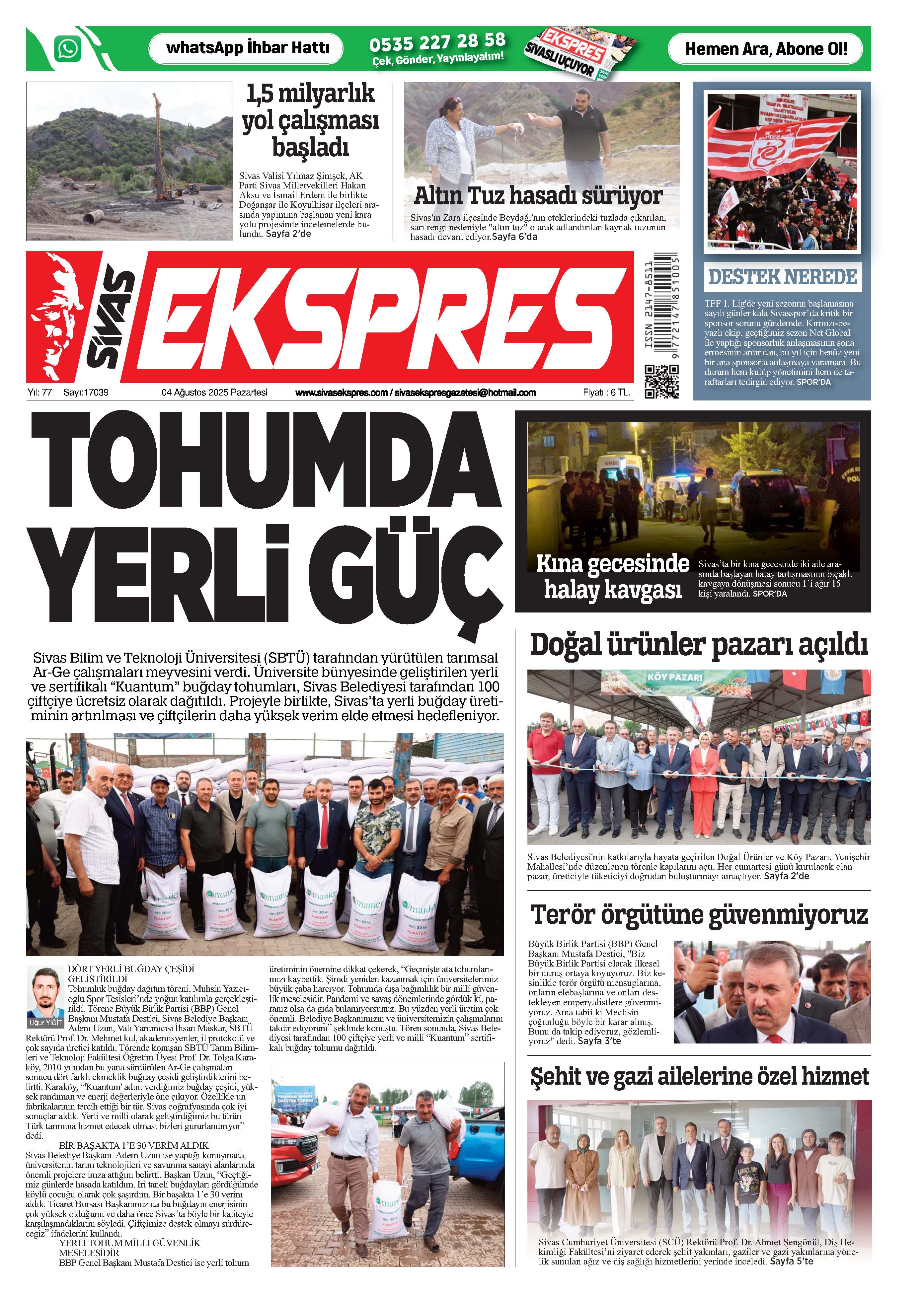 4 Temmuz Tarihli Gazete...