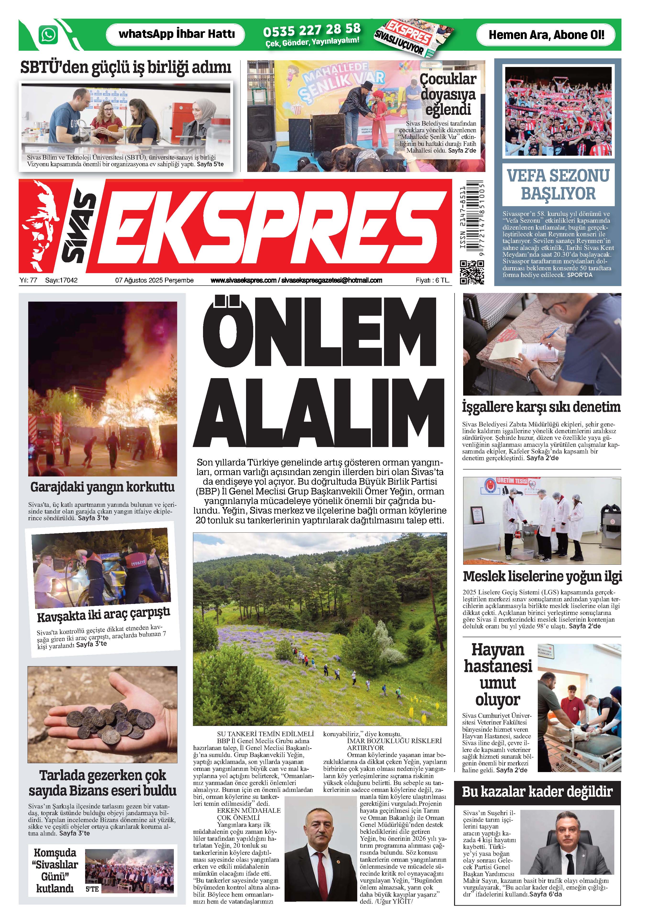 7 Ağustos Tarihli Gazete...