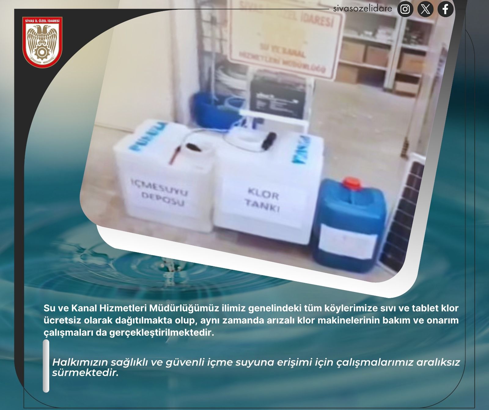 Köylere Ücretsiz Klor ve Bakım Hizmeti