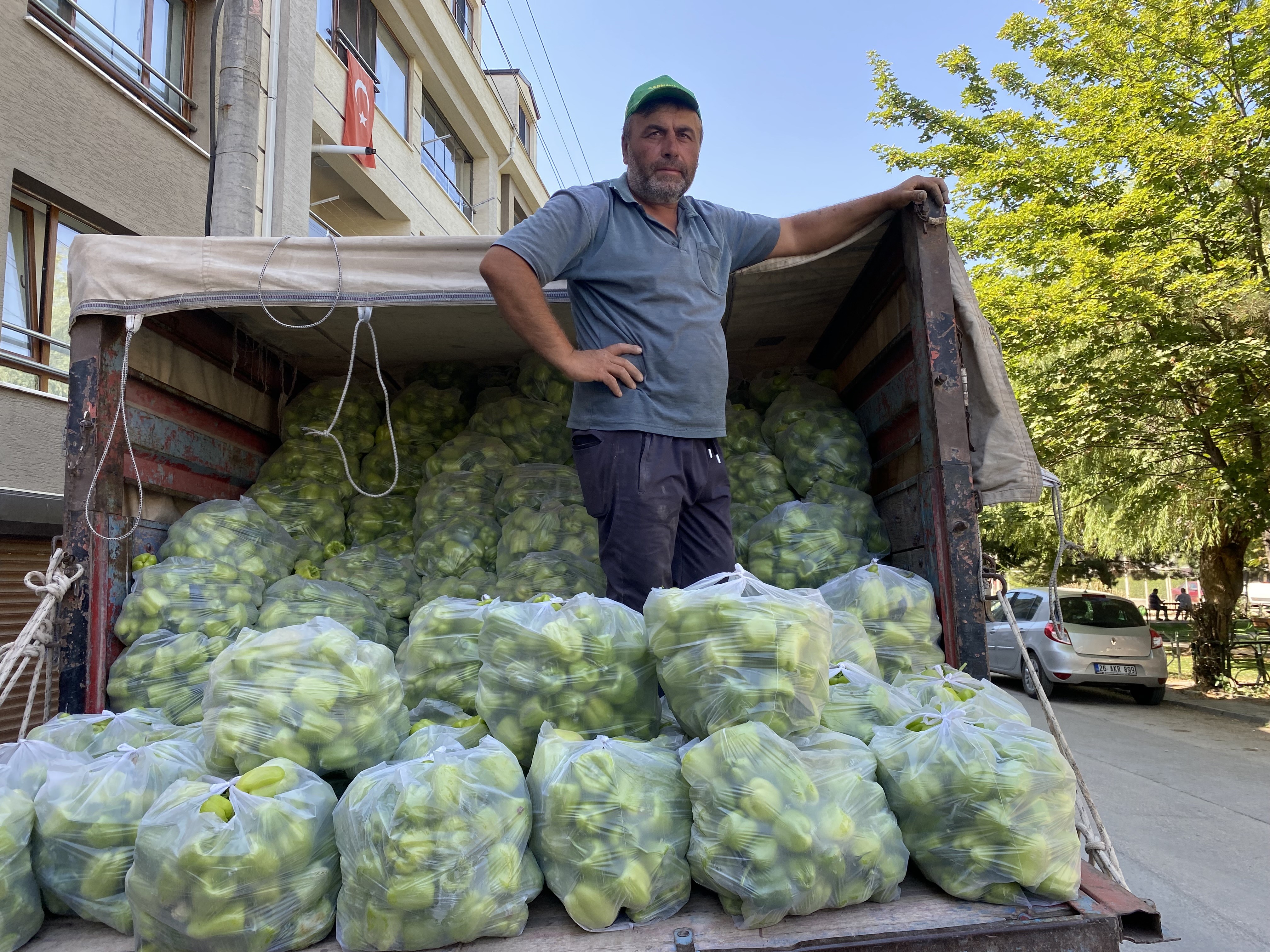 5 ton dolma biberi ücretsiz dağıttı