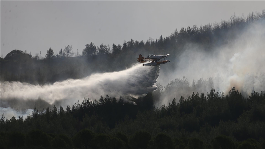 Çanakkale'deki orman yangınına müdahale ediliyor