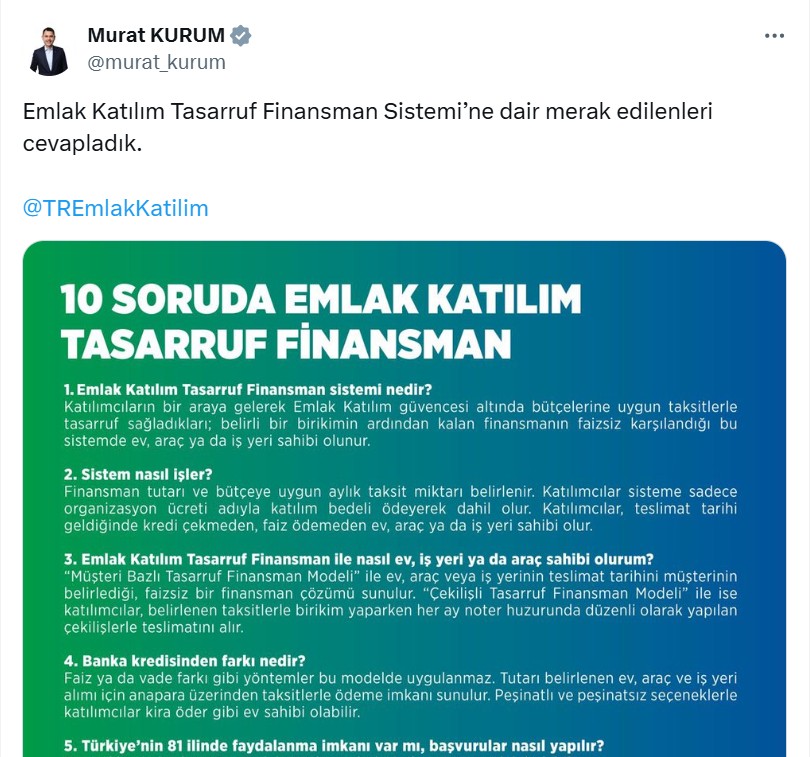 10 soruda Emlak Katılım Tasarruf Finansman