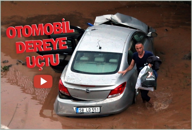 OTOMOBİL DEREYE UÇTU: 1 YARALI