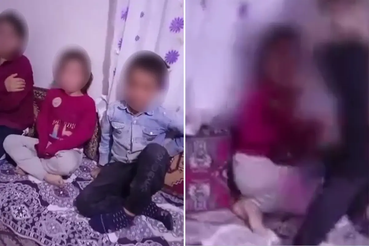 Çocuklarını sıraya dizip kemerle işkence etti