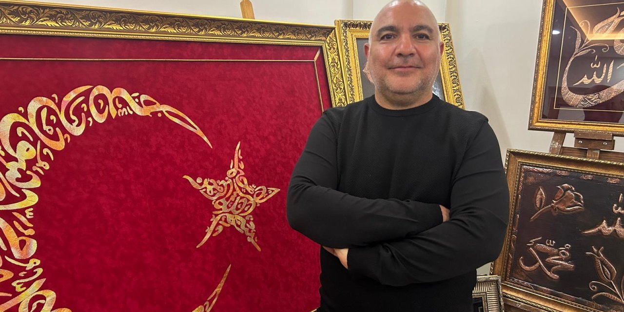 Sivas'ta bakır rölyef sanatını evinde yaşatıyor