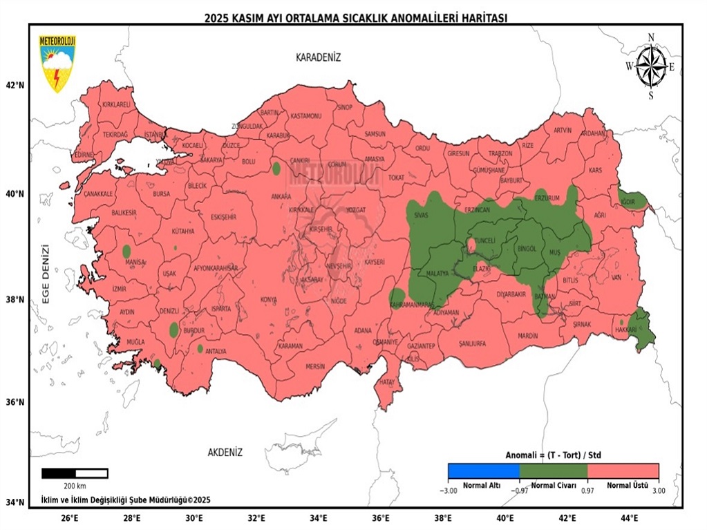 Sivas’ta Kasım Sıcaklıkları Normalleri Aştı