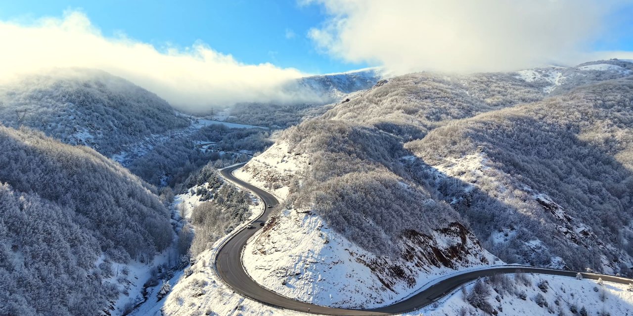 Sivas'ın Karadeniz'e açılan kapısında kış güzelliği
