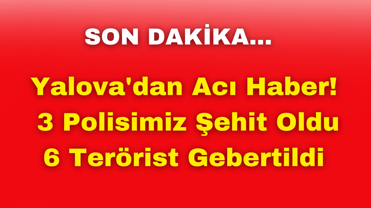 Yalova'dan Acı Haber! 3 Polisimiz Şehit Oldu