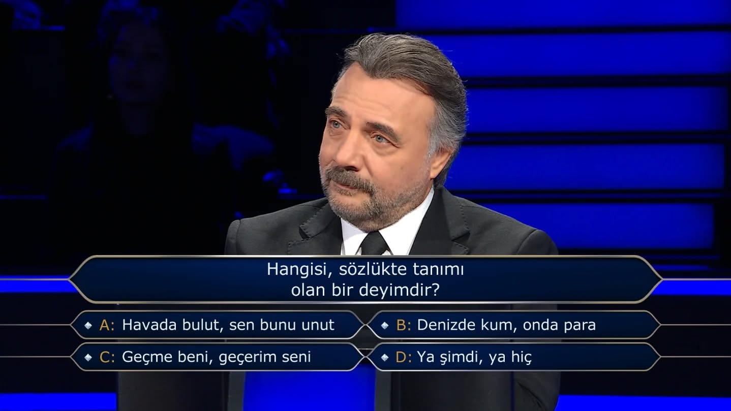 Hangisi, sözlükte tanımı olan bir deyimdir? Milyoner sorusu