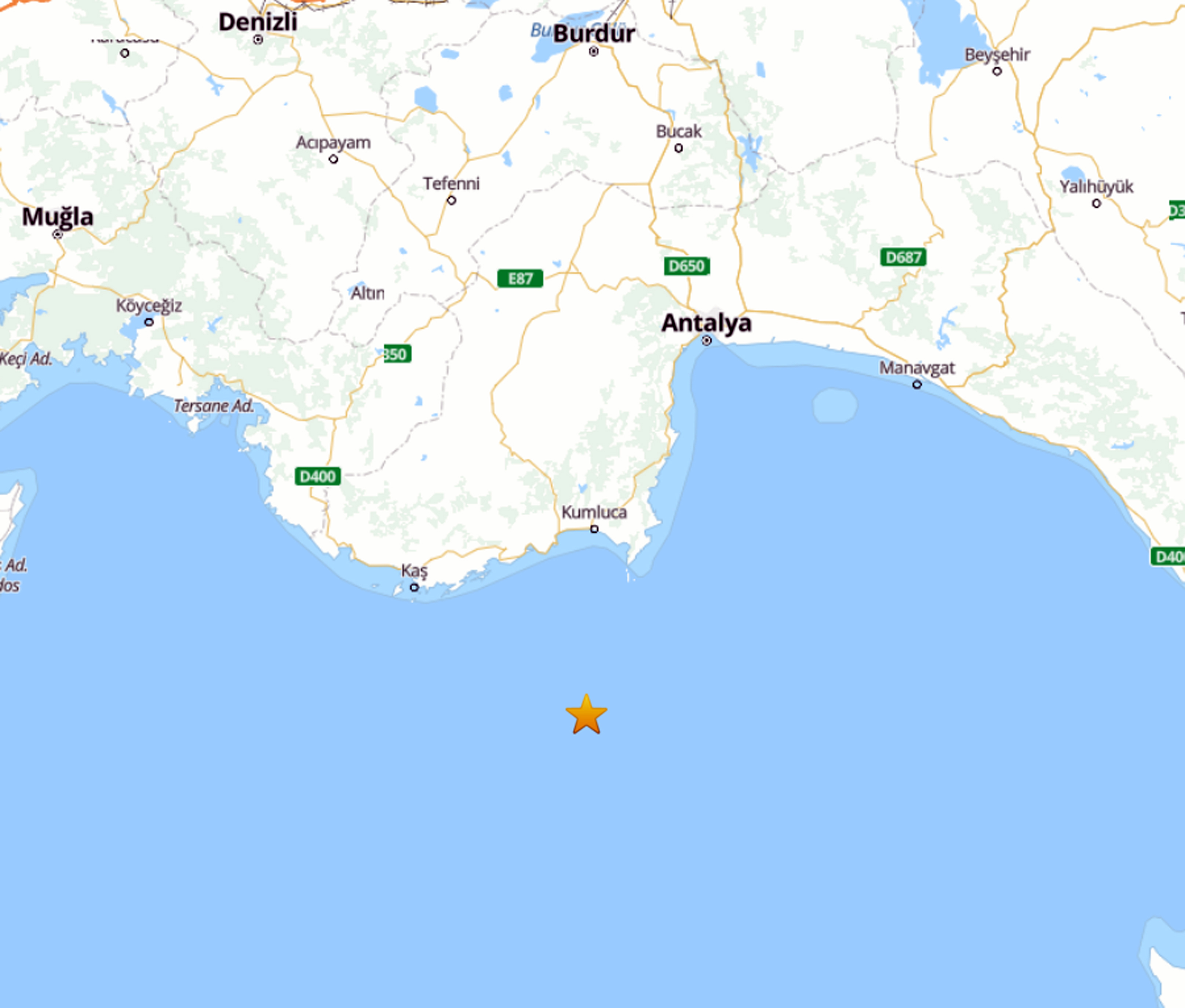 Antalya'da 4.7 büyüklüğünde deprem