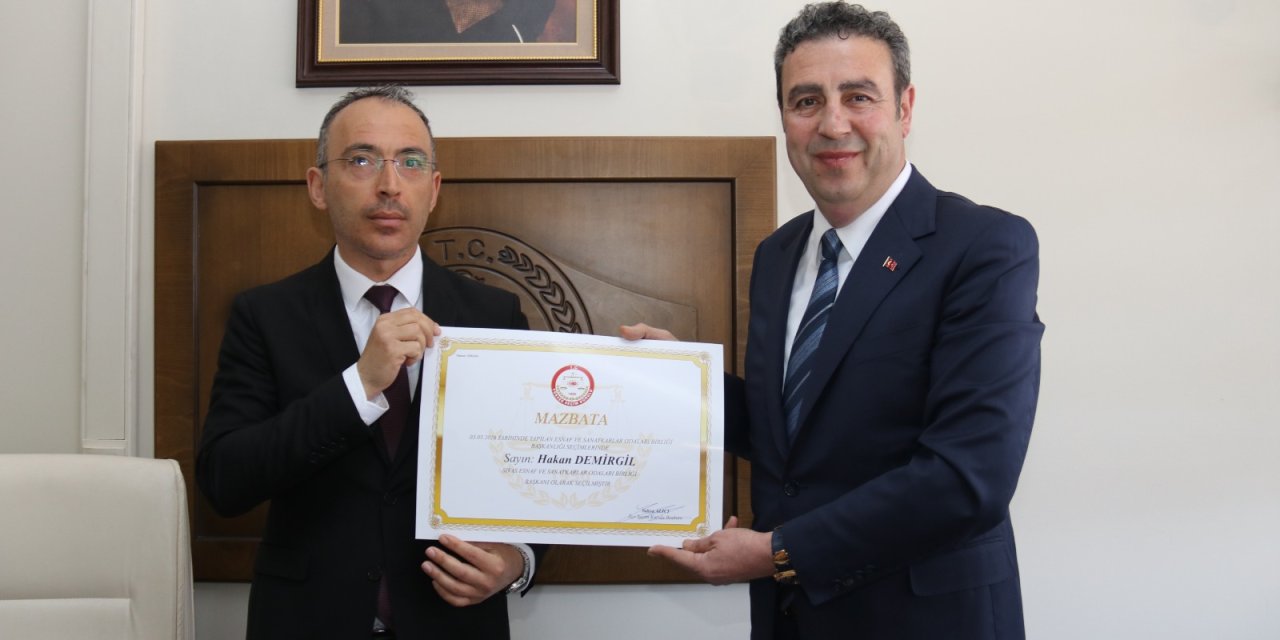 SESOB Başkanı Demirgil, mazbatasını aldı