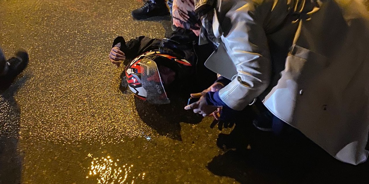 Sivas'ta kazada motosiklet sürücüsü yaralandı