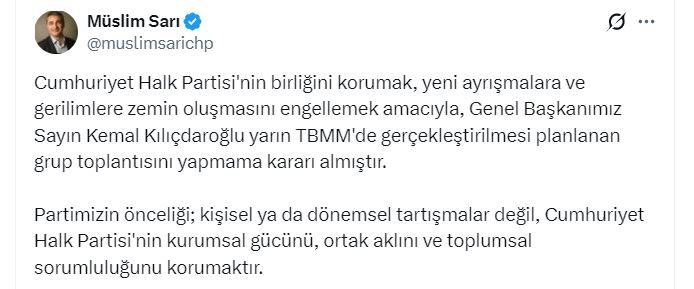 Kılıçdaroğlu, yarın grup toplantısı yapmayacak