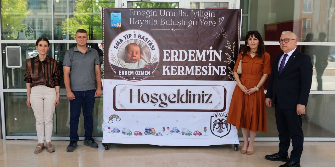 Sivas'ta SMA hastası Erdem bebek için kermes