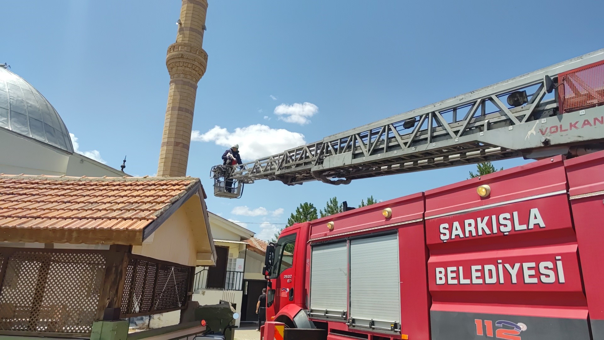 Sivas'ta Sıcaktan Baygınlık Geçiren Leyleği İtfaiye Kurtardı