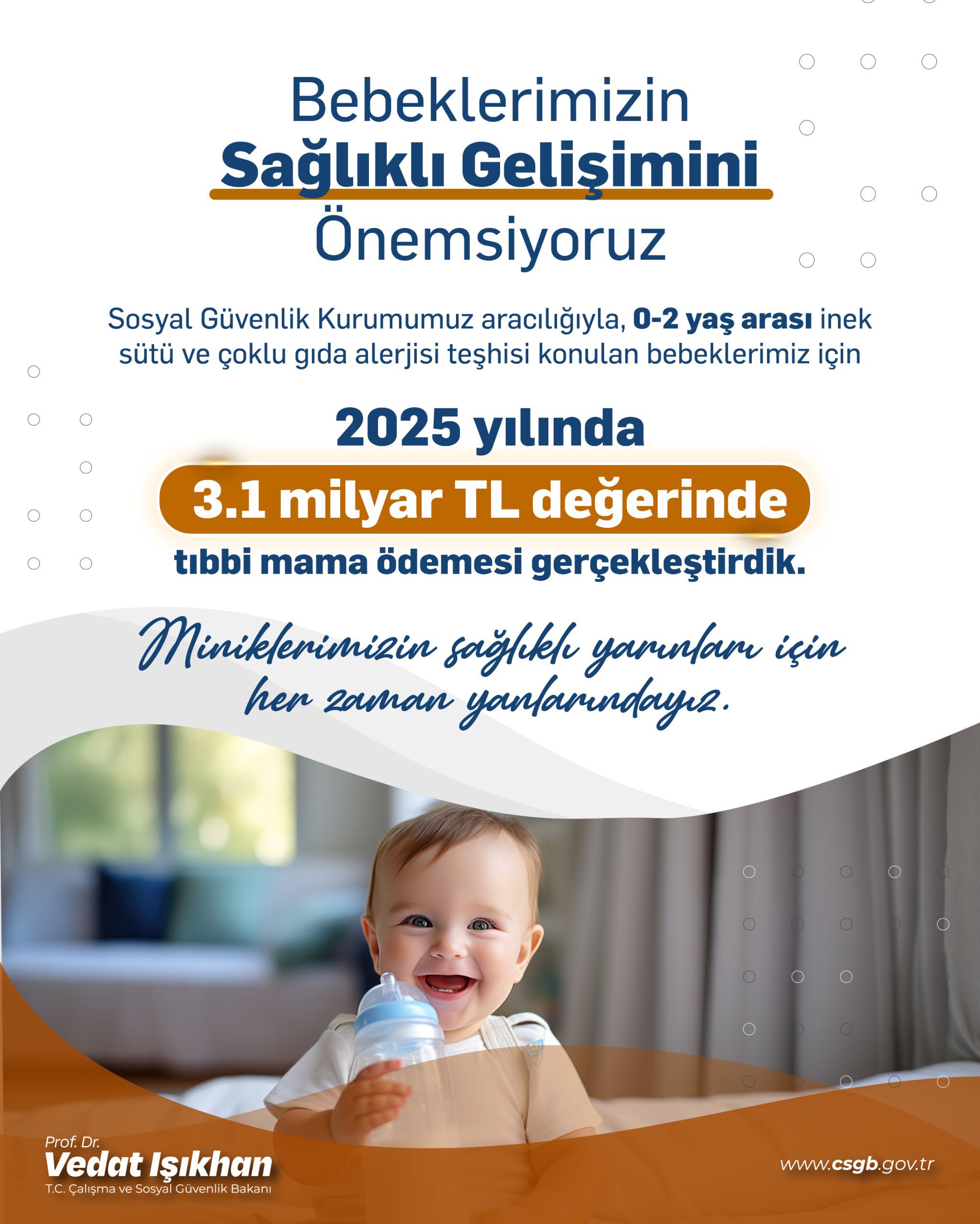 Bebekler için 3,1 milyar liralık destek