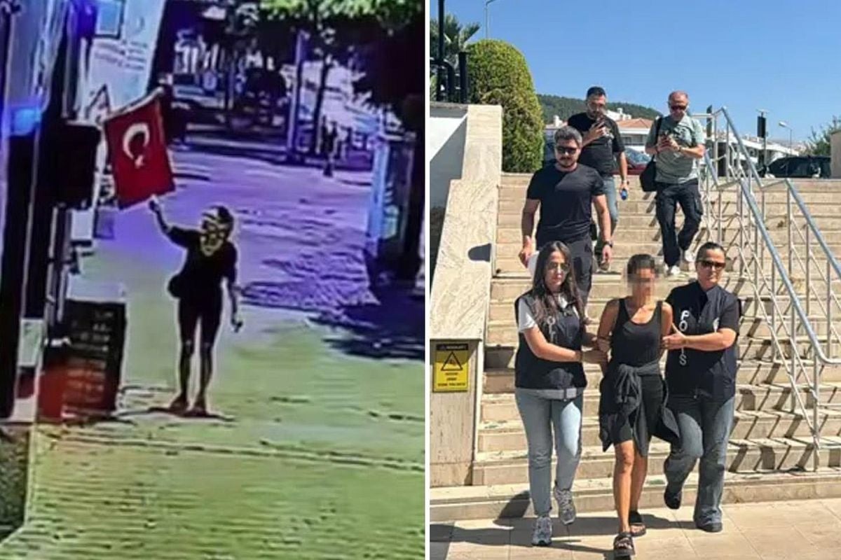 Türk bayrağını çakmakla ateşe verdi, gözaltına alındı